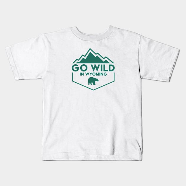 Go Wild in Wyoming Kids T-Shirt by SLAG_Creative